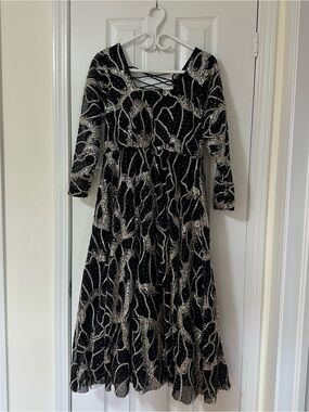 Black and Silver Sequin Anarkali. Indian suit